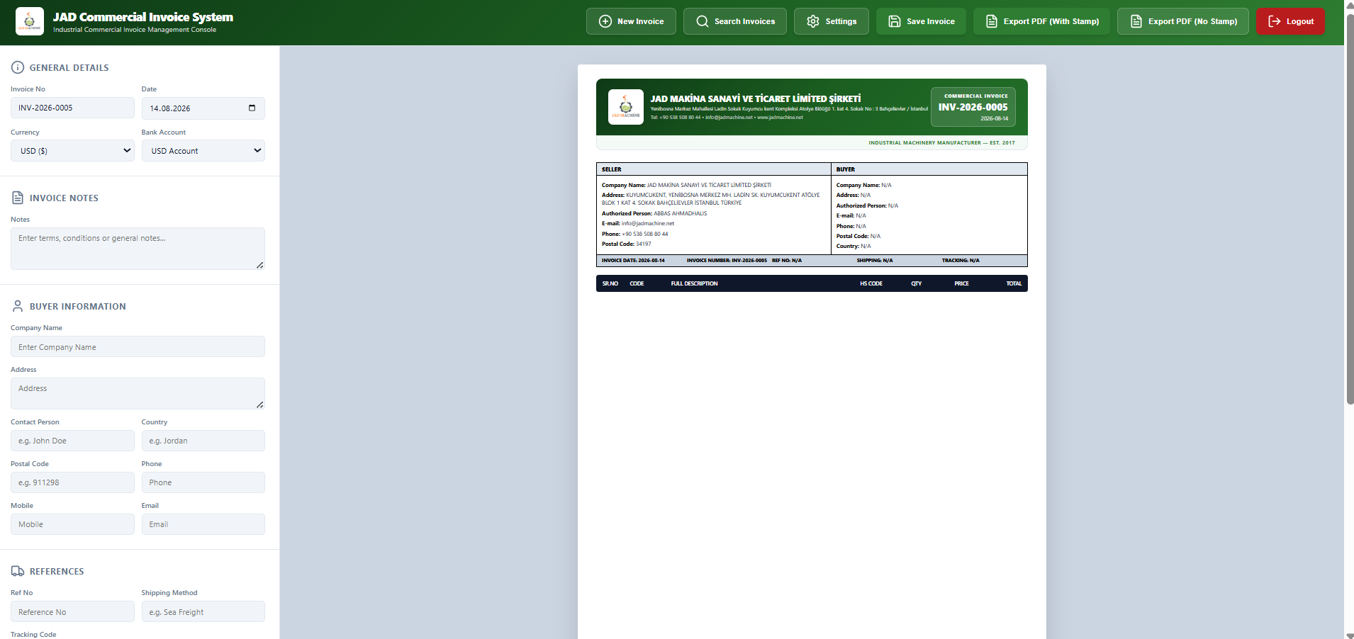 Commercial Invoices System image 1